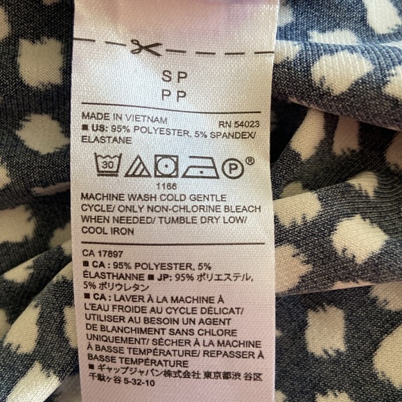 Banana Republic Petite Navy White Long Sleeve Faux Wrap Dress 3018 - Picture 7 of 7